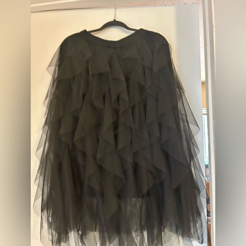 Elegant Black Layered Women's Skirt